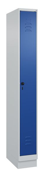 C+P Umkleidespind Classic PLUS, Sockel, 1950x250x500mm, 7035/5010, Drehriegel, 080020-19 S10003