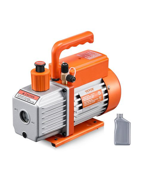 VEVOR Vakuumpumpe 4 CFM HVAC, 1-stufige Drehschieber-Vakuumpumpe, ZKBLJDJ13HP4ZR22YV2