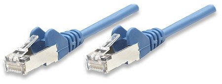 INTELLINET Netzwerkkabel, Cat5e, F/UTP, RJ45 Stecker / RJ45 Stecker, 7,5 m, Blau, 332040