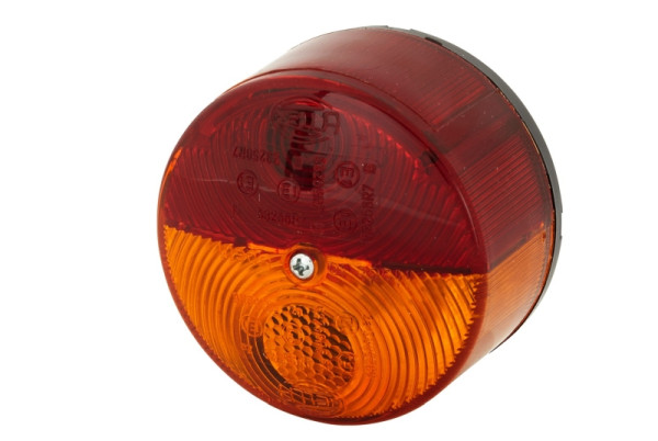 HELLA Heckleuchte, Glühlampe, 24V, Anbau/geschraubt, Lichtscheibenfarbe: rot/gelb, Stecker: Male, rechts/links, 2SW 003 185-041