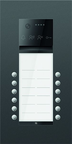 TCS Türkontrollsystem PES PRO Video Außenstation 12T 2 Spalten UP RAL7016 anthrazitgrau, AVU600212-0017