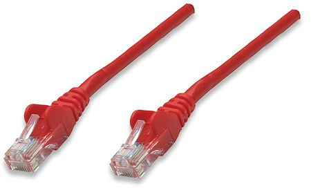 INTELLINET Netzwerkkabel, Cat5e, U/UTP, CCA, RJ45-Stecker/RJ45-Stecker, 1,5 m, rot, 338394