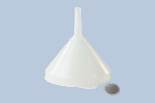 DENIOS Trichter aus Kunststoff, Durchmesser 208 mm, mit Aufhängeöse, Überlaufrand und Sieb, VE: 10 Stück, 308409