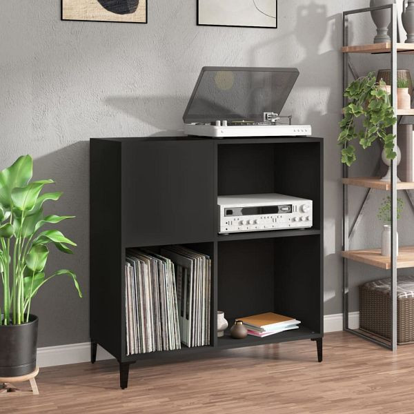 vidaXL Plattenschrank Schwarz 84,5x38x89 cm Holzwerkstoff, 831998
