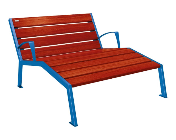 Procity Liegestuhl Silaos 1200 mm, Mit Armlehne, Holz & Stahl, Mahagoni/RAL 5010, 209643.5010.ACAJ