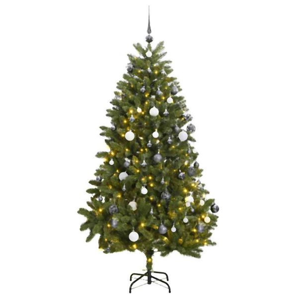 vidaXL Künstlicher Weihnachtsbaum Klappbar mit Kugeln 300 LEDs 300 cm, 3210168