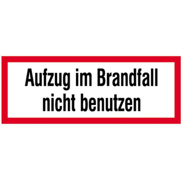 Stein HGS Hinweisschild, Aufzug im Brandfall nicht benutzen, 148 x 52 mm / Folie, selbstklebend, 21.2883