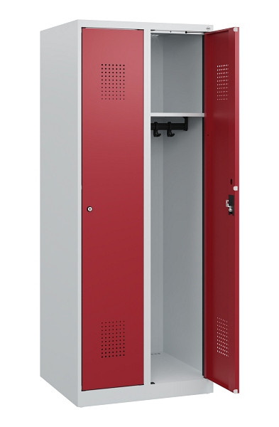 C+P Spind Evolo PLUS, 2 Abteile, 1530x600x500mm, 7035/3003, Zylinderschloss, 0490005-20 S10026