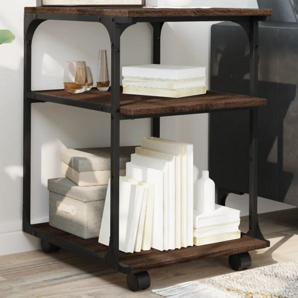 vidaXL Druckerständer 3 Ablagen Braun Eichen-Optik 43x48x64 cm, 842280