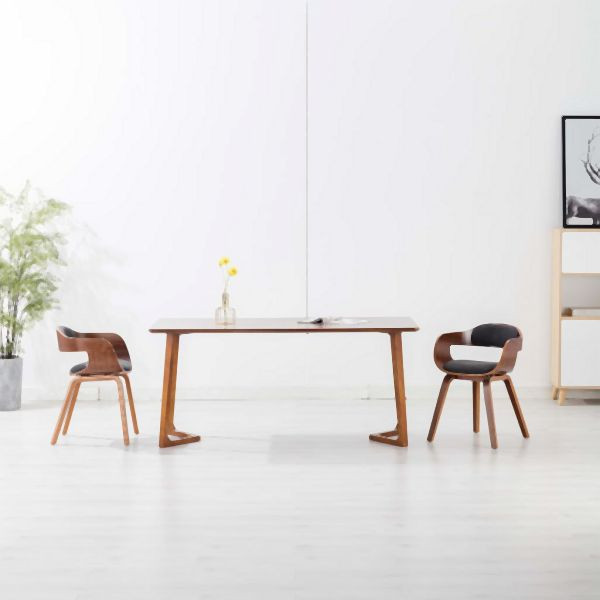 vidaXL Esszimmerstühle 2 Stk. Dunkelgrau Stoff und Bugholz, 279476