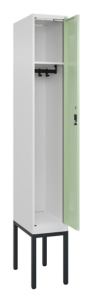 C+P Spind Evolo PLUS, Gestell, 1 Abteile, 2120x300x500mm, 9016/6019, Verschluss Zylinderschloss, Ablageböden 1, 0490307-10 S10046