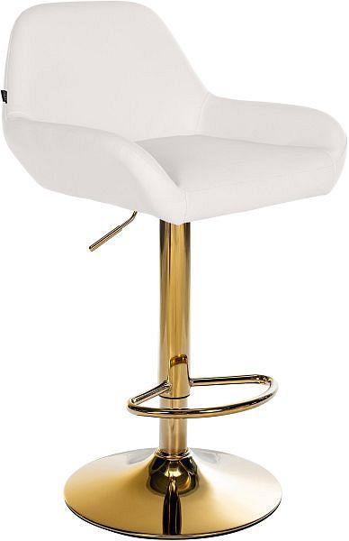 CLP Barhocker Braga Gold Kunstleder, weiß, 325362, 4255716342104