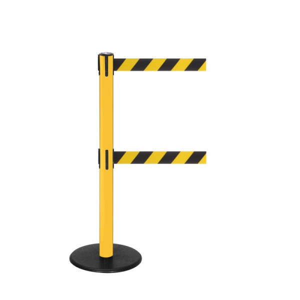 Stein HGS Personenleitsystem -P-Line Duo Safety-, gelb, schwarz/gelb diagonal (schraffiert), mit Sicherheitsverschluss (selbstlösend), Gurtlänge: 2,3 m, 15175-0203