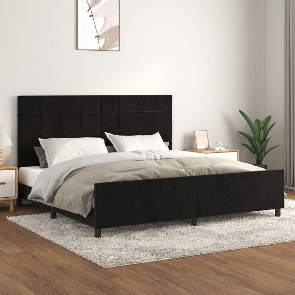 vidaXL Bettgestell mit Kopfteil Schwarz 200x200 cm Samt, 3125777