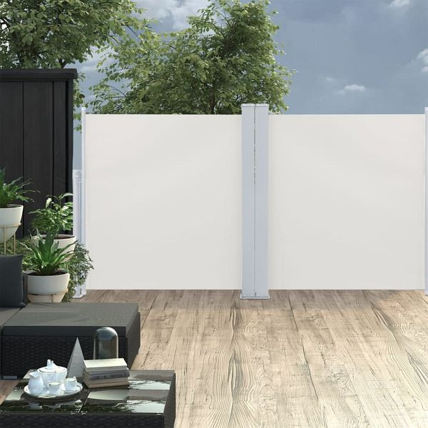 vidaXL Ausziehbare Seitenmarkise Cremeweiß 120 x 600 cm, 48449