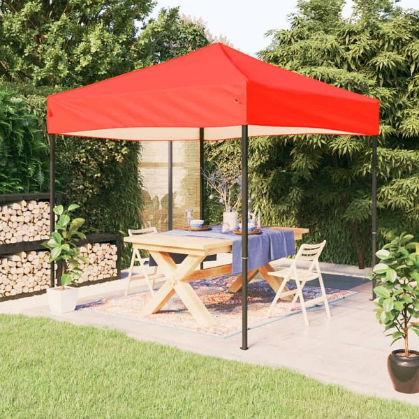 vidaXL Partyzelt Faltbar Rot 2x2 m, Gesamtabmessungen: 195,5 x 195,5 x 235 cm (L x B x H), 93499