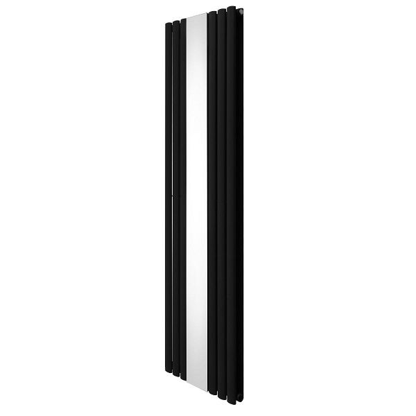 Monster Oval Röhrenheizkörper mit Spiegel, 1800mm x 500mm, Schwarz, 213003