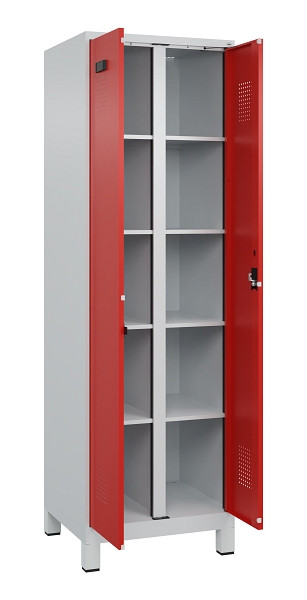 C+P Wäsche-Spind Evolo PLUS, mit Füßen, 2 Abteile, 1950x600x500mm, 7035/3020, Verschluss Zylinderschloss, 049012-20B S10032