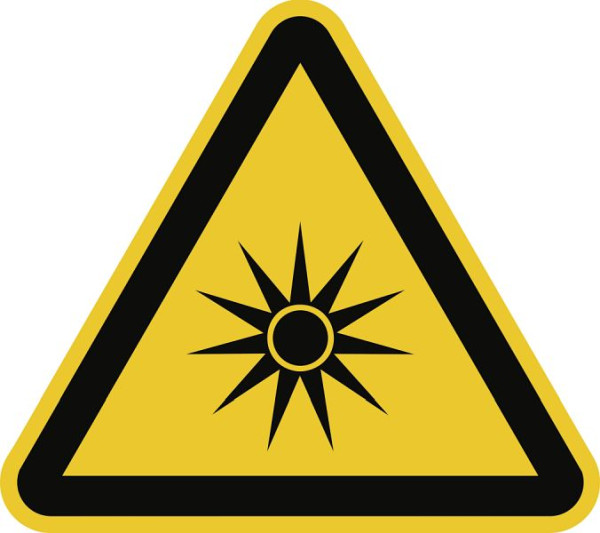 Moedel Warnung vor optischer Strahlung ISO 7010, Folie, 200 mm Seitenlänge, 59668