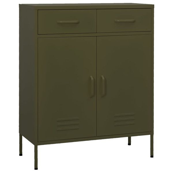 vidaXL Lagerschrank Olivgrün 80x35x101,5 cm Stahl, 336153