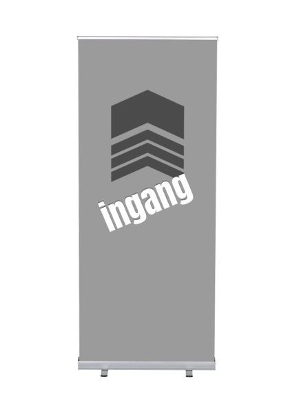 Showdown Displays Roll-Banner Budget 85 Komplettset Eingang Grau Niederländisch, RBB085LSFI362