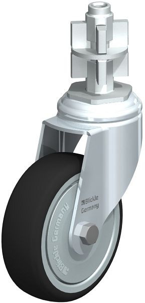 Blickle LKRA-PATH 101K-11-FK-E17 Apparate-Lenkrolle mit Expander, Thermoplastisches Polyurethan, Grau, 848827