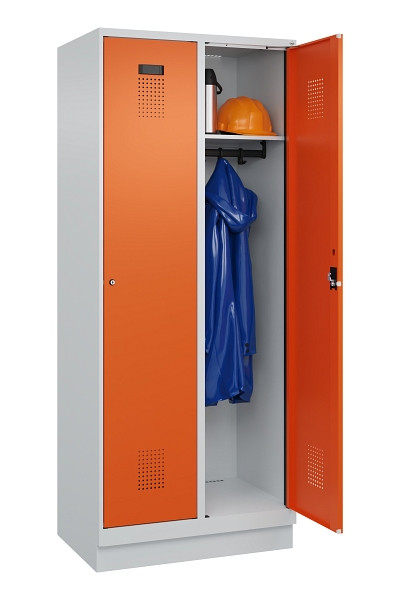 C+P Spind Evolo PLUS, mit Sockel, 2 Abteile, 1950x800x500mm, 7035/2004, Verschluss Zylinderschloss, Ablageböden 2, 049020-22 S10029