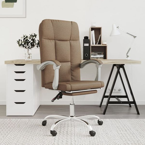 vidaXL Bürostuhl mit Liegefunktion Braun Stoff, 349636, 8720287200727