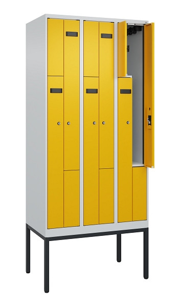 C+P Z-Spind Evolo PLUS, Gestell, 6 Fächer, 2120x900x500mm, 7035/1004, Zylinderschloss, 0490337-306 S10023