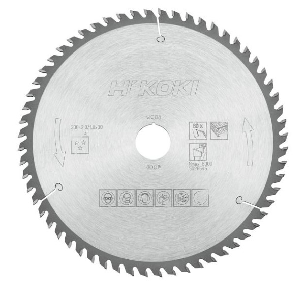 HiKOKI TCT Kreissägeblatt Holz 230x30xZ60 Wechselzahn, 752453