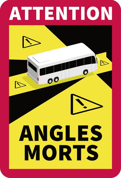 Moedel ATTENTION ANGLES MORTS, Symbol Bus, Magnetfolie, 170x250 mm, VE: 3 Stück, 104873