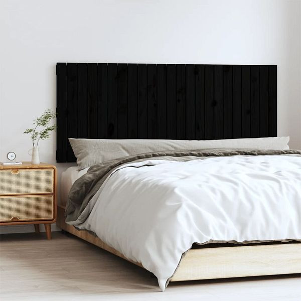 vidaXL Wand-Kopfteil Schwarz 147x3x60 cm Massivholz Kiefer, 824847