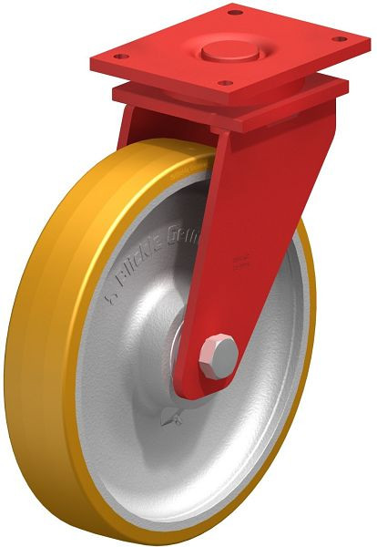Blickle LS-GTH 362K Stahlgeschweißte Schwerlast-Lenkrolle, schwere Drehkranz-Ausführung, Blickle Extrathane®, Hellbraun, 628941