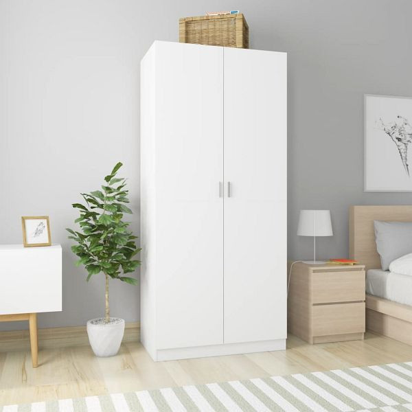 vidaXL Kleiderschrank Weiß 90x52x200 cm Holzwerkstoff, 800630