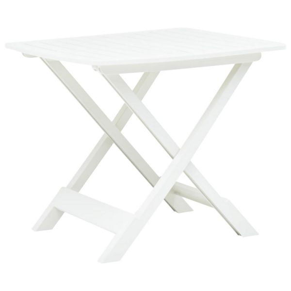vidaXL Gartentisch Klappbar Weiß 79 x 72 x 70 cm Kunststoff, 48790
