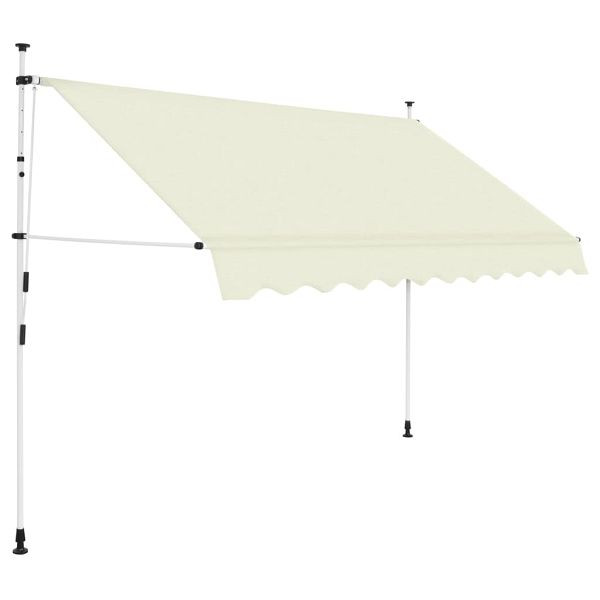 vidaXL Einziehbare Markise Handbetrieben 300 cm Cremeweiß, 143696