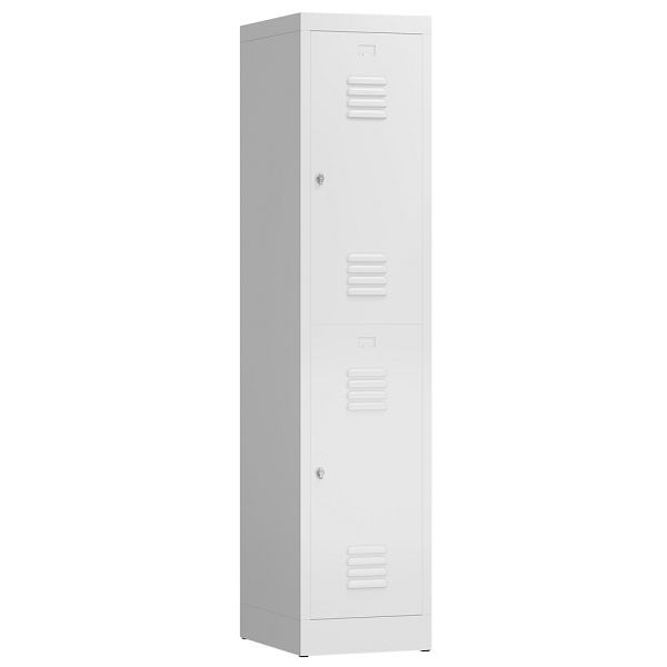 Lüllmann ClassiX Garderobenschrank, 1 Abteil doppelstöckig, 1800 x 415 x 500 mm, signalweiß, X-523217