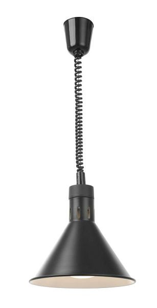 Hendi Höhenverstellbare Wärmelampe, konisch, ØxH: 275x250 mm, Schwarz, 273845