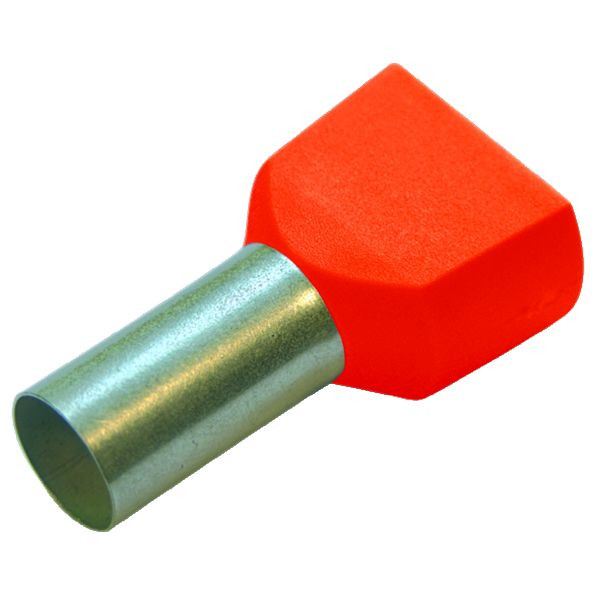 Haupa Twin-Aderendhülse für zwei Leiter, Farbserie I (französisch) 4,0/12 orange, VE: 100 Stück, 273408