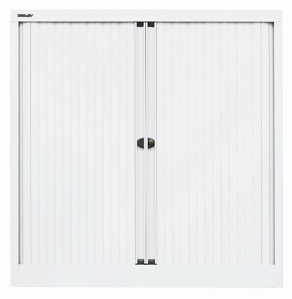 Bisley Rollladenschrank EuroTambour, 2 Fachböden, 2,5 OH, B 1000 mm, Rollladen verkehrsweiß, Korpus verkehrsweiß, ET410102SPWW696