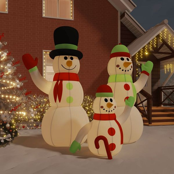 vidaXL Aufblasbare Schneemann-Familie mit LEDs 360 cm, 345384