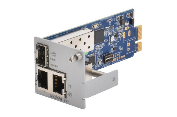 AMG Systems Blade Medienkonverter Karte, 2 x 10/100/1000BT RJ45, 1 x 100/1000FX SFP Slot, ohne SFP, DIP Switch, Blade Halterung 2 Slot, AMG260B-2G-1S