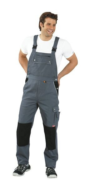 Planam Canvas 320 Latzhose, grau/schwarz, Größe 24, 2133024