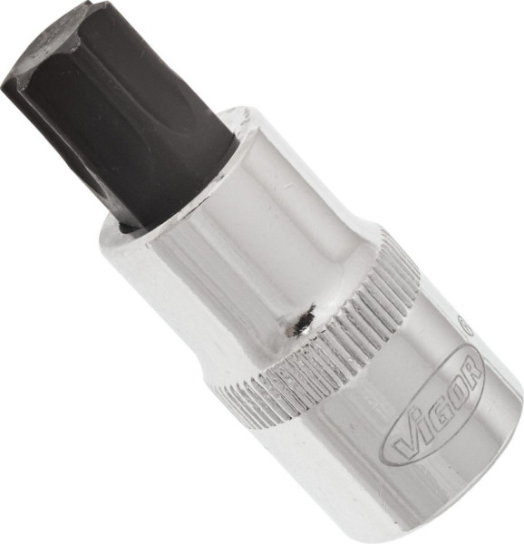 VIGOR TORX Schraubendreher-Einsatz, Vierkant hohl 12,5 mm (1/2 Zoll), Innen TORX Profil, T60, Länge: 55 mm, für Handbetätigung, V2159