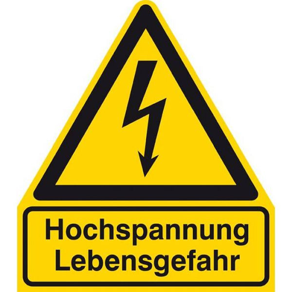 Stein HGS Elektrokennzeichnung/Warnkombischild, Hochspannung Lebensgefahr, 297 x 410 mm / Alu, geprägt, 11.1281
