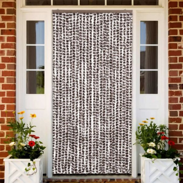vidaXL Insektenschutz-Vorhang Braun und Weiß 100x220 cm Chenille, 325453