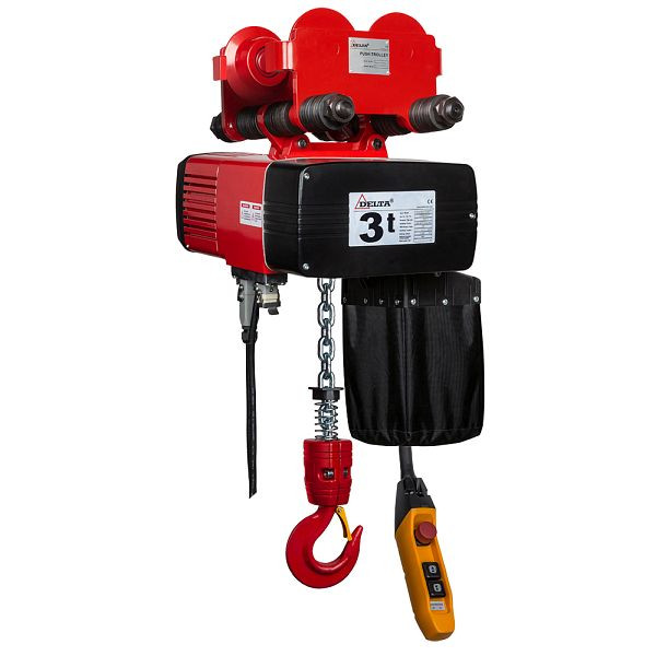 DELTA Premium Elektrischer Kettenzug Typ DEH mit Handfahrwerk 400V, 6/1,5m/min 1-Strang, 3t mit 3m Hubhöhe, DH.0.DEY.03003.03
