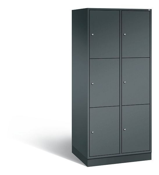 C+P XL-Schließfachschrank Intro, 6 Fächer, H1950B820T590 mm, Anthrazit, 8370-203 S10111