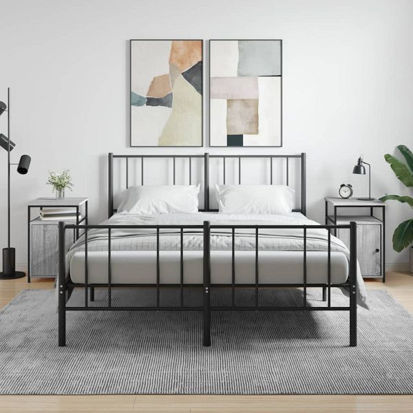 vidaXL Nachttische 2 Stück Grau Sonoma 40x42x60 cm Holzwerkstoff, 826040