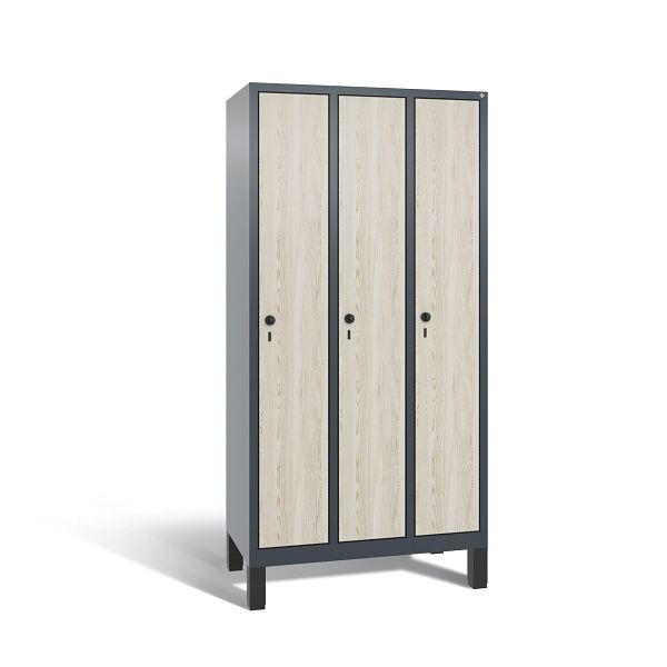 C+P Spind Evolo, 3 Abteile, H1850xB900xT500 mm, Anthrazit/MDF Esche, 48010-30 S10916